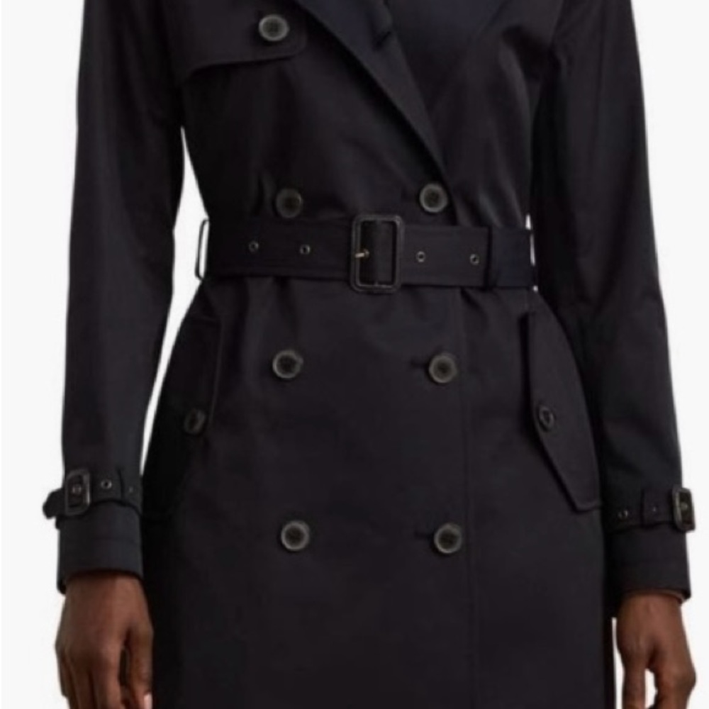 Ralph Lauren Double  -Breasted Trench Coat - Black